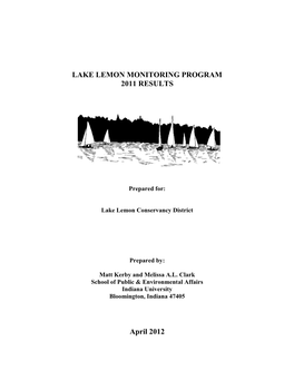 Lake Lemon Monitoring Program 2011 Results