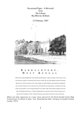 Occasional Paper - 4 (Revised) from the Library Raj Bhavan, Kolkata