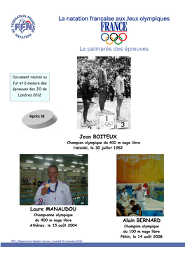 La Natation Française Aux Jeux Olympiques Le Palmarès Des