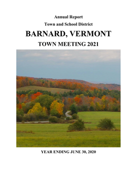 Barnard, Vermont Town Meeting 2021