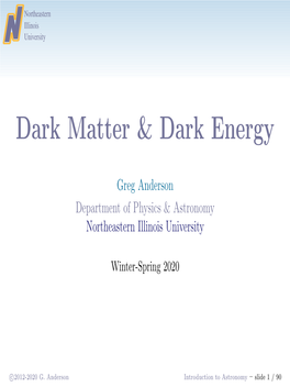 Dark Matter & Dark Energy