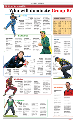 ICC Cricket World Cup 2011: Who Will Dominate Group B?