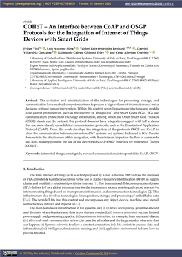 An Interface Between Coap and OSGP Protocols for the Integration of Internet of Things Devices with Smart Grids