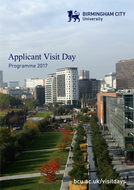 Applicant Visit Day Programme 2017