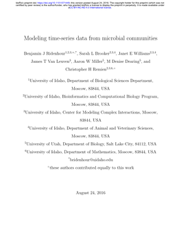 Modeling Time-Series Data from Microbial Communities