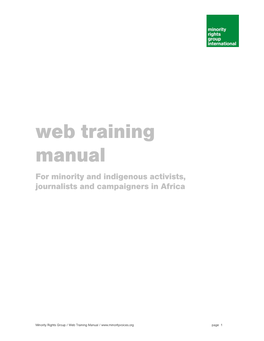 Web Training Manual for Minority and Indigenous Activists, Journalists and Campaigners in Africa