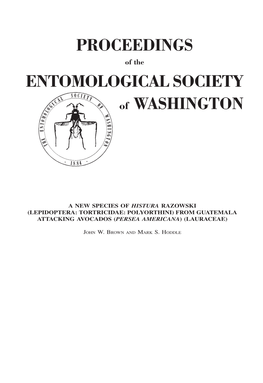 PROCEEDINGS ENTOMOLOGICAL SOCIETY of WASHINGTON