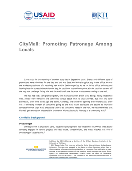 Citymall: Promoting Patronage Among Locals