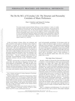 The Structure and Personality Correlates of Music Preferences