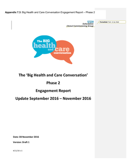 Big Health and Care Conversation Engagement Report – Phase 2