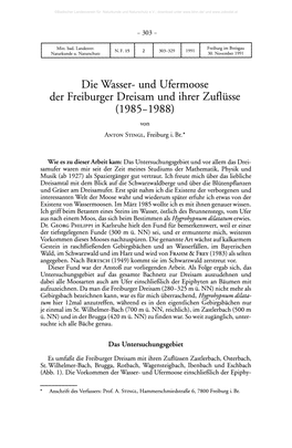 Und Ufermoose Der Freiburger Dreisam Und Ihrer Zuflüsse (1985-1988) Von