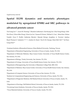 Spatial EGFR Dynamics and Metastatic Phenotypes Modulated by Upregulated EPHB2 and SRC Pathways in Advanced Prostate Cancer