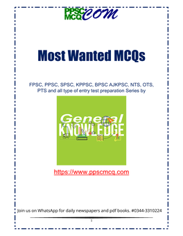 Most Wanted Mcqs