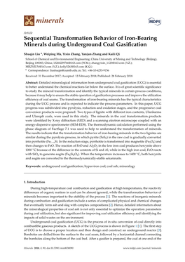 Sequential Transformation Behavior of Iron-Bearing Minerals During Underground Coal Gasiﬁcation