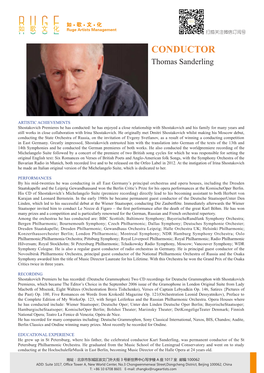 CONDUCTOR Thomas Sanderling