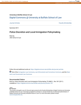 Police Discretion and Local Immigration Policymaking