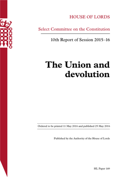 The Union and Devolution