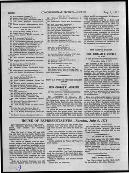 HOUSE of REPRESENTATIVES-Tuesday, July 6, 1971 the House Met at 12 O'clock Noon