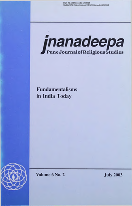 Jnanadeepa 3 Pune Journalof Religiousstudies