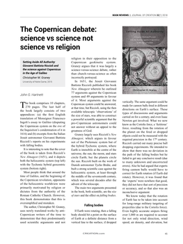 The Copernican Debate: Science Vs Science Not Science Vs Religion