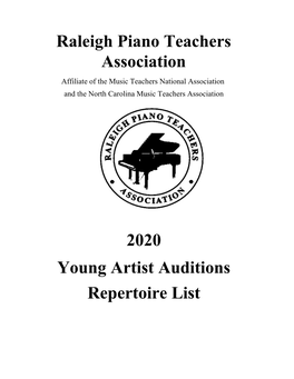 Young Artist Auditions 2020 Repertoire List