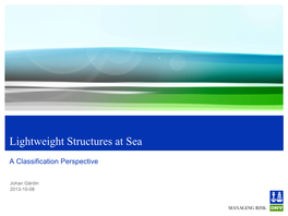 Lightweight Structures at Sea