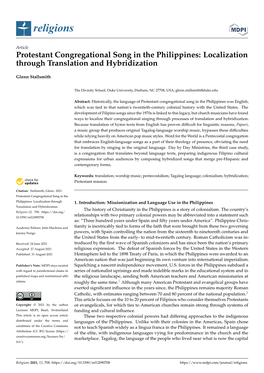 Protestant Congregational Song in the Philippines: Localization Through Translation and Hybridization