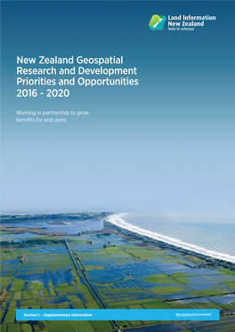 New Zealand Geospatial Research and Development Priorities and Opportunities 2016 - 2020