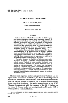 Filariasis in Thailand *