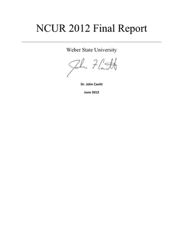 NCUR 2012 Final Report