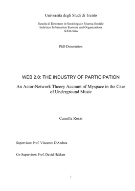 Web 2.0: the Industry of Participation