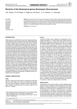 Revision of the Neotropical Genus Desmopsis (Annonaceae)