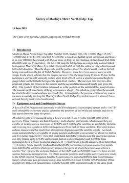 Survey of Moelwyn Mawr North Ridge Top.Pdf