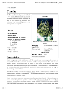 Cthulhu - Wikipedia, La Enciclopedia Libre