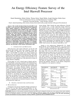 An Energy Efficiency Feature Survey of the Intel Haswell Processor