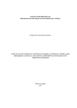 Modelagem Hierárquica Em Escala Fina Revela Preferências De Habitat Em Ambientes Extremos