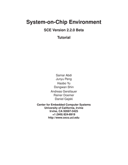 System-On-Chip Environment: Tutorial