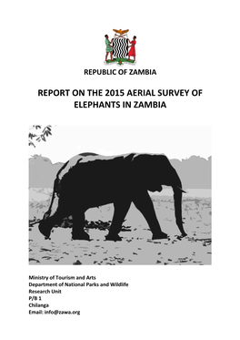 Report on the 2015 Aerial Survey of Elephants in Zambia