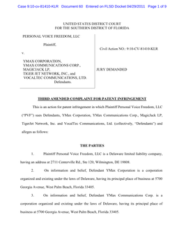 Document 60 Entered on FLSD Docket 04/29/2011 Page 1 of 9