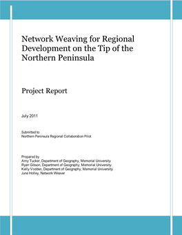 Network Weaving for Regional Development on the Tip of the Northern Peninsula