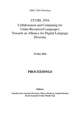 Towards an Alliance for Digital Language Diversity (CCURL 2016