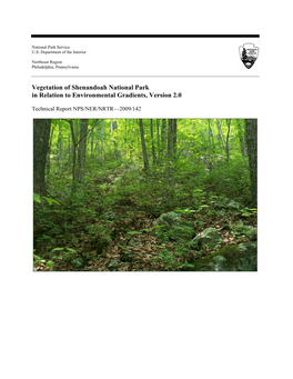 Vegetation of Shenandoah National Park in Relation to Environmental Gradients, Version 2.0