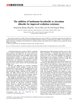 The Addition of Lanthanum Hexaboride to Zirconium Diboride for Improved