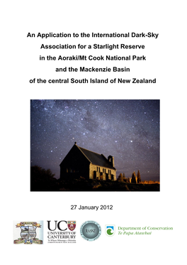 An Application to the International Dark-Sky Association for a Starlight