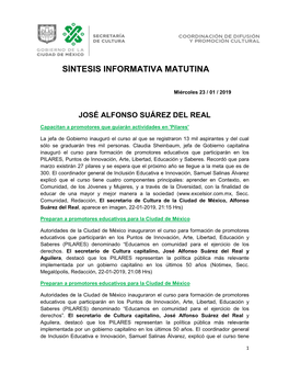 Síntesis Informativa Matutina