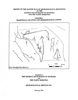 REPORT of the MASTER PLAN of ARCHAEOLOGICAL RESOURCES of the DISTRICT Municipalily of MUSKOKA and the WAHTA MOHAWKS