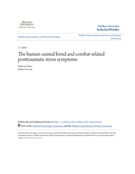 The Human-Animal Bond and Combat-Related Posttraumatic Stress Symptoms