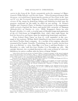 THE KKTKLIIUVNCHRONICLES. Service in the Army of the North, Successively Under the Command of Major- Generals Philip Schuyler and Horatio Gates