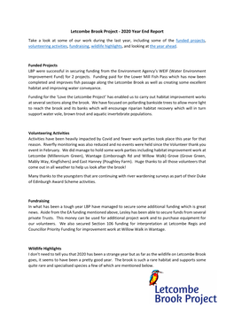 2020.02.03 Letcombe Brook Project End of Year 2020 Report