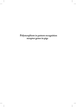 Polymorphism in Pattern Recognition Receptor Genes in Pigs